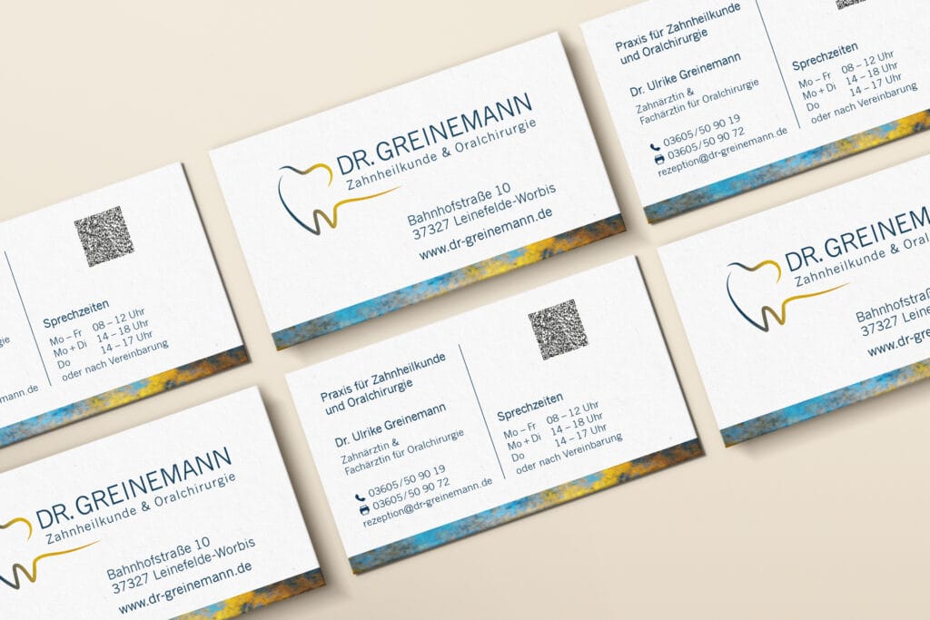 Zahnarztpraxis Greinemann Visitenkarte